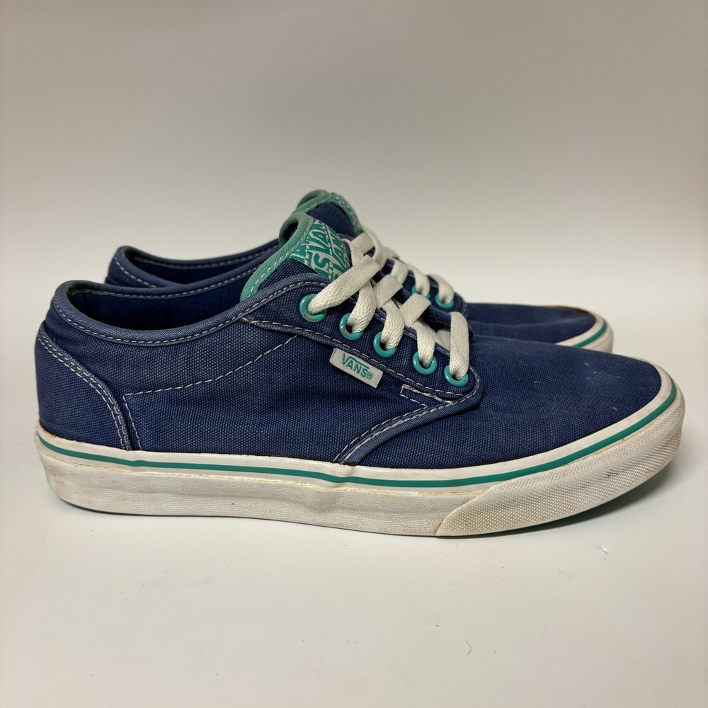 Vans Atwood Low Navy Blue Teal Womens Sneakers Size 9 VN-0K0FZU3 Skater - Picture 4 of 10